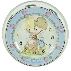 Precious Moments Love One Another Vintage Collectible Porcelain Plate Clock w/Bo